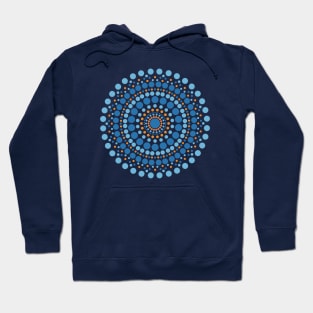 Blue Orange Mandala Dotted Hoodie